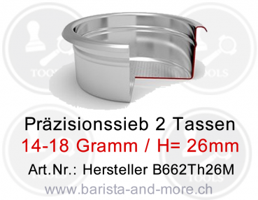 Präzisionssieb 2T 14/18g - H24 ø66 mm [B662Th26M]